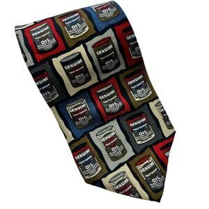 Genuine Harley Davidson 1998 Oil Can Tie Vintage 100% Silk Ralph Marlin & Co.